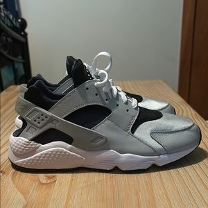 Nike Gray and Blue Athletic Shoes with Huarache Design